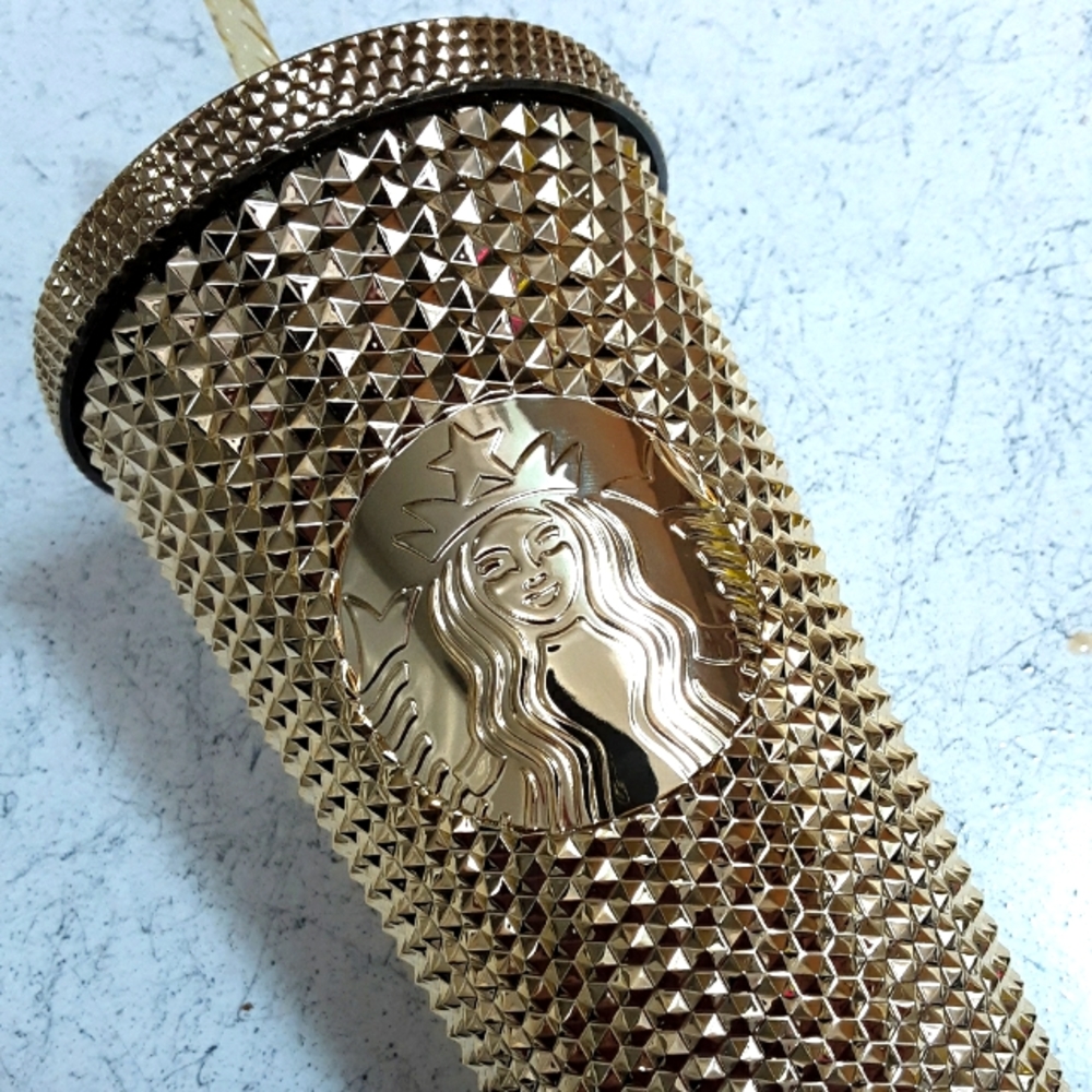 STARBUCKS GOLD STUDDED CUP! RARE!